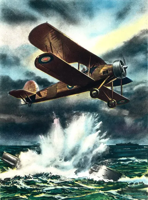 Framed Print : WW2 Fairey Swordfish Sinking A U-Boat Framed Print : WW2 Fairey Swordfish Sinking A U-Boat