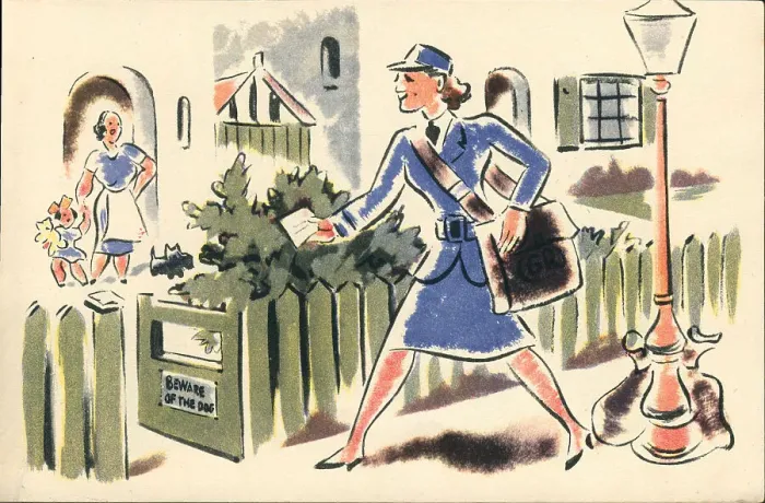 Framed Print : WW2 - The Girls Of Today, Post Girl Framed Print : WW2 - The Girls Of Today, Post Girl