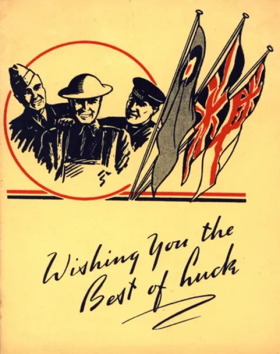 Framed Print : WW2 greetings card, Best of Luck Framed Print : WW2 greetings card, Best of Luck