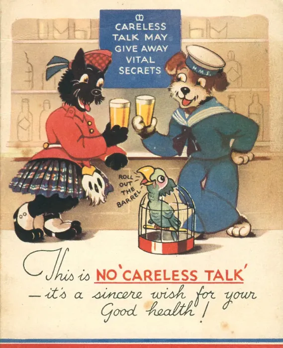 Framed Print : WW2 Greetings Card, No Careless Talk Framed Print : WW2 Greetings Card, No Careless Talk