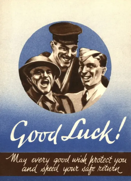 Framed Print : WW2 greetings card, Good Luck Framed Print : WW2 greetings card, Good Luck