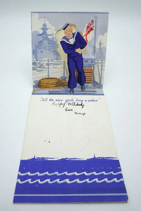 Framed Print : WW2 Greetings Card, Royal Navy Sailor Framed Print : WW2 Greetings Card, Royal Navy Sailor