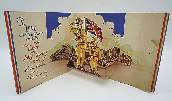 WW2 Greetings Card, Saluting Soldiers