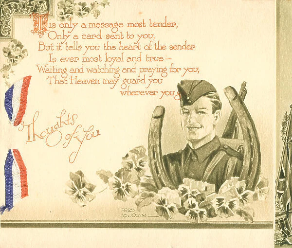 WW2 Greetings Card, Sent To A Soldier
