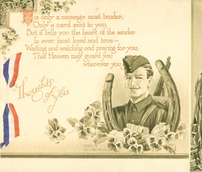 Framed Print : WW2 Greetings Card, Sent To A Soldier Framed Print : WW2 Greetings Card, Sent To A Soldier