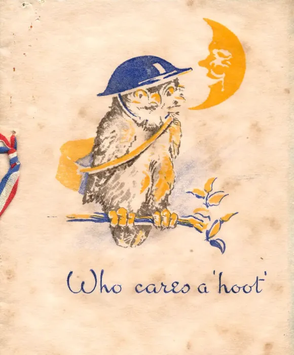 Framed Print : WW2 Greetings Card, Who Cares A Hoot Framed Print : WW2 Greetings Card, Who Cares A Hoot