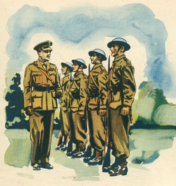 WW2 Home Guard At Attention Print circa Art Prints, Posters