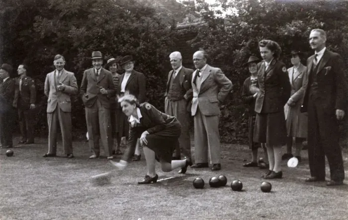 Framed Print : WW2 - Home Front - Red Cross Women playing bowls Framed Print : WW2 - Home Front - Red Cross Women playing bowls