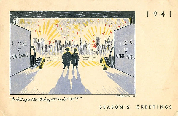 WW2 L. C. C. Ambulance Christmas Card