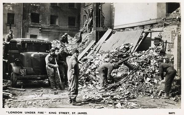 WW2 - London under fire - bomb damage in King Street