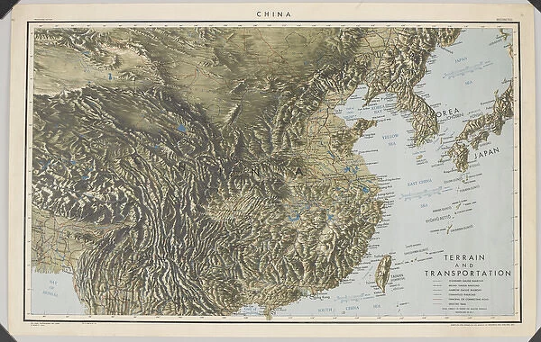 WW2 - Map of China, Korea, Formosa and the southern part of