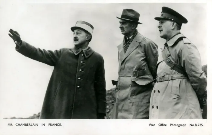 Framed Print : WW2 - Neville Chamberlain, British Prime Minister in France