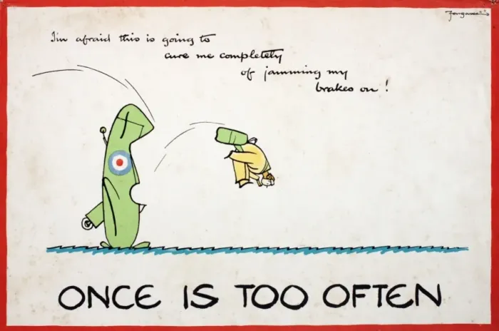 Framed Print : WW2 poster, Once is too often Framed Print : WW2 poster, Once is too often