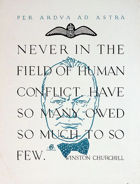 WW2 poster, Per Ardua Ad Astra, Winston Churchill speech