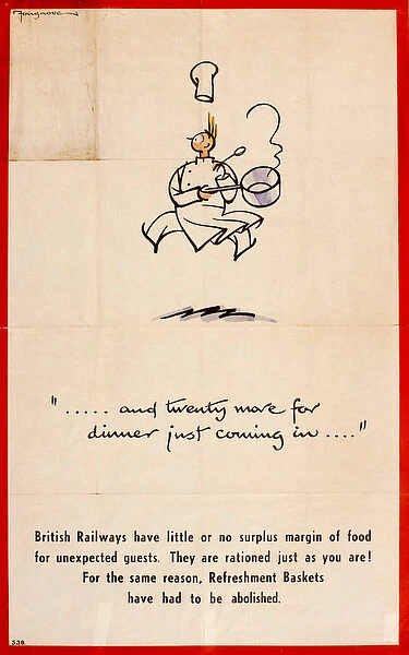WW2 poster, British Rail catering information