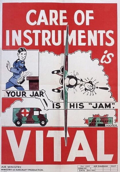 WW2 poster, Care of instruments is vital