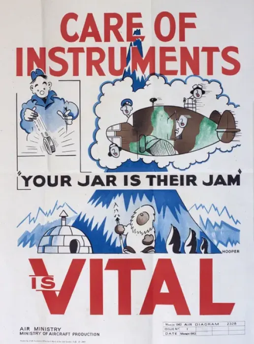 Framed Print : WW2 poster, Care of instruments is vital Framed Print : WW2 poster, Care of instruments is vital