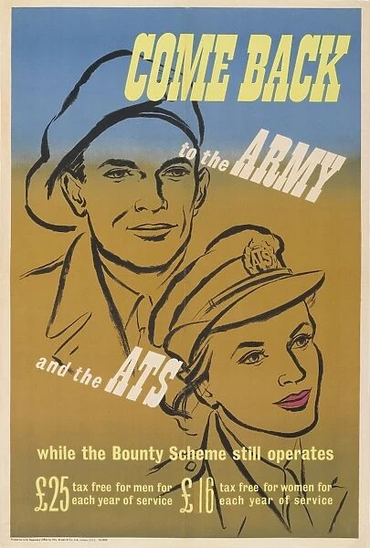 WW2 Poster -- Come Back to the Army and the ATS