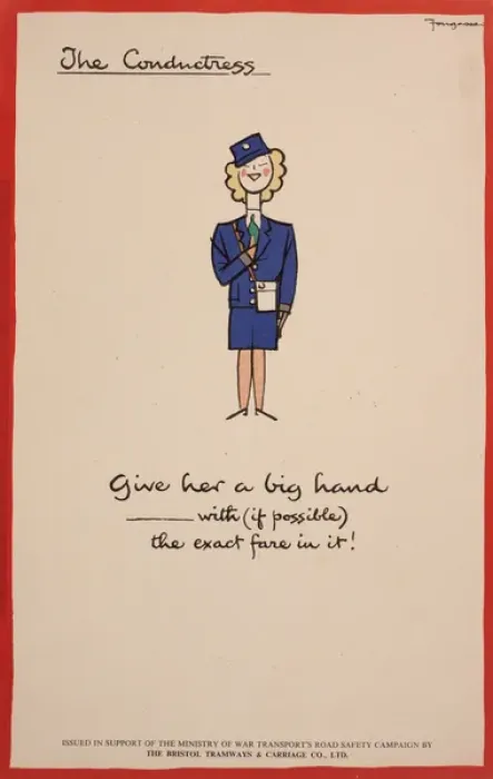 Framed Print : WW2 poster, The conductress Framed Print : WW2 poster, The conductress