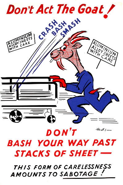 WW2 poster, Don t Act The Goat