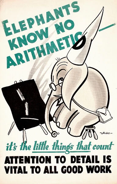 WW2 poster, Elephants know no arithmetic