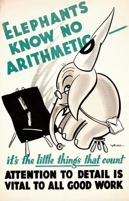 Framed Print : WW2 poster, Elephants know no arithmetic Framed Print : WW2 poster, Elephants know no arithmetic