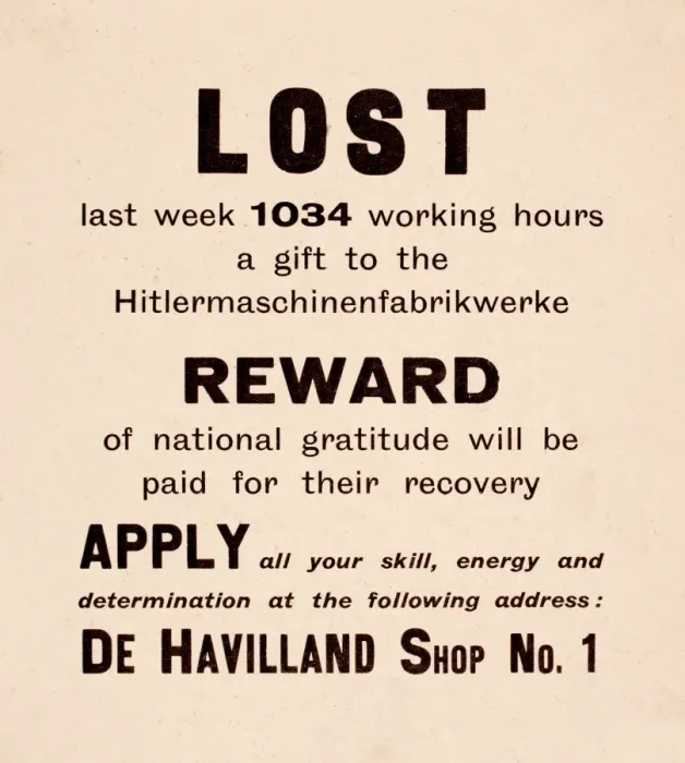 Framed Print : WW2 poster, De Havilland productivity Framed Print : WW2 poster, De Havilland productivity