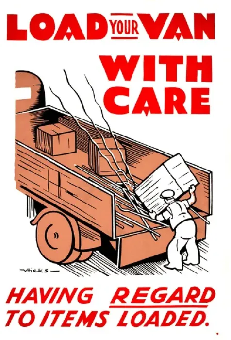 Framed Print : WW2 poster, Load Your Van With Care Framed Print : WW2 poster, Load Your Van With Care