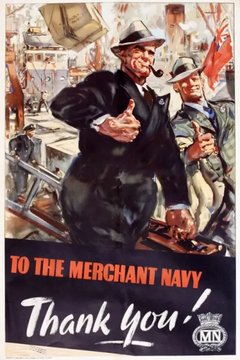 Framed Print : WW2 poster, To the Merchant Navy, Thank You Framed Print : WW2 poster, To the Merchant Navy, Thank You