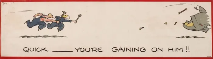 Framed Print : WW2 poster, Quick -- you re gaining on him Framed Print : WW2 poster, Quick -- you re gaining on him