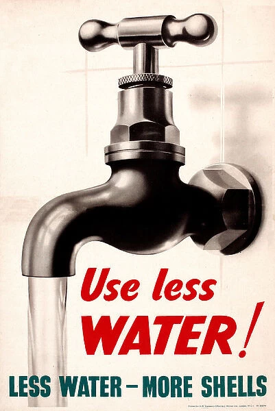 WW2 poster, Use less Water