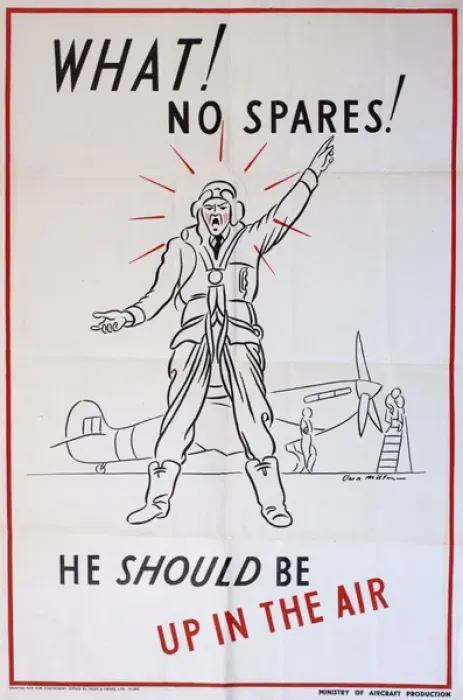 Framed Print : WW2 poster, What! No Spares Framed Print : WW2 poster, What! No Spares