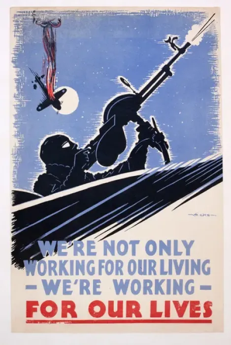 Framed Print : WW2 poster, We re working for our lives Framed Print : WW2 poster, We re working for our lives