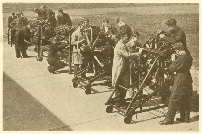 Framed Print : WW2 - R. A. F. Engine Assembly Framed Print : WW2 - R. A. F. Engine Assembly