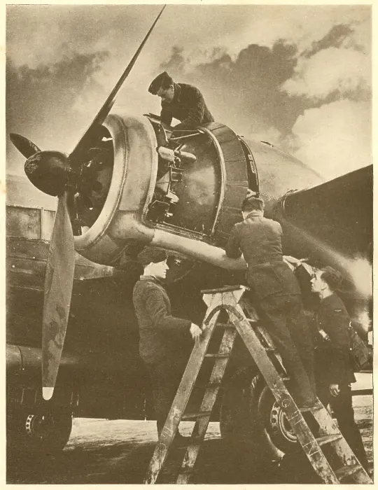 Framed Print : WW2 - R. A. F. Ground Crew Engine Tuning Framed Print : WW2 - R. A. F. Ground Crew Engine Tuning