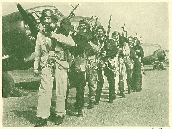 WW2 - R. A. F. Gunners In Training