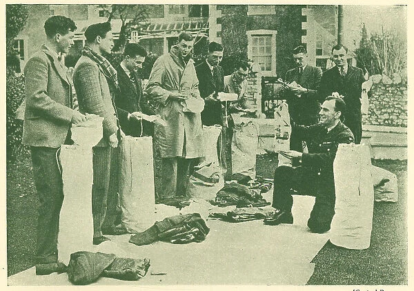 WW2 - R. A. F. Handing Out Kit