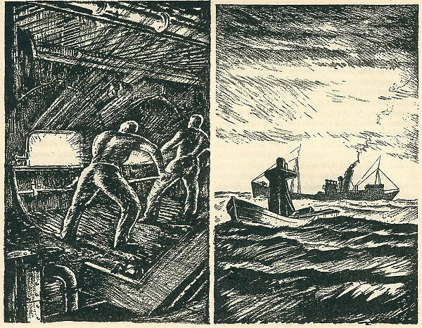 WW2 Story Book Illustrations, Ships
