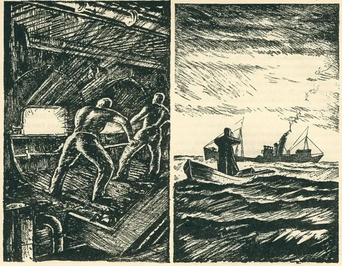 Framed Print : WW2 Story Book Illustrations, Ships Framed Print : WW2 Story Book Illustrations, Ships