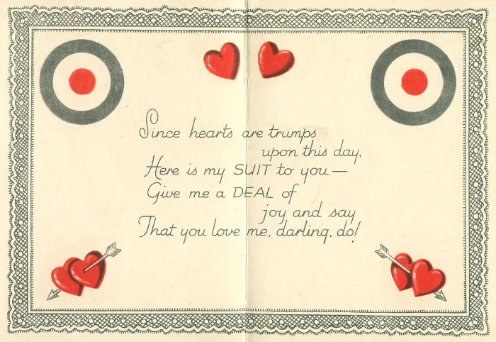 Framed Print : WW2 Valentines Card Interior, King Of Hearts Framed Print : WW2 Valentines Card Interior, King Of Hearts