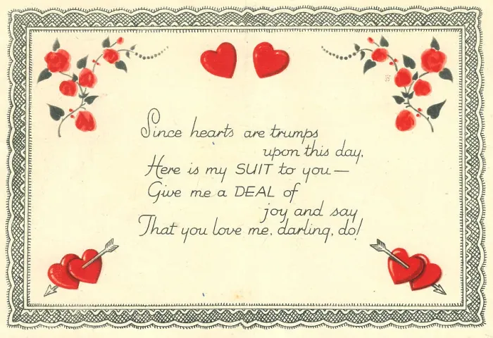 Framed Print : WW2 Valentines Card Interior, Queen Of Hearts Framed Print : WW2 Valentines Card Interior, Queen Of Hearts