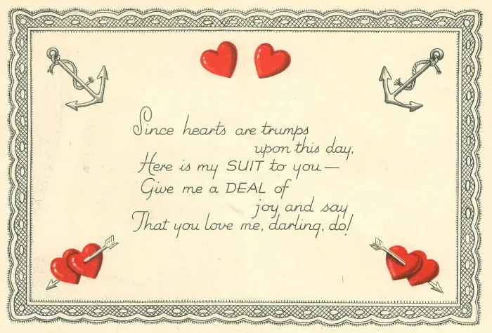 Framed Print : WW2 Valentines Card Interior, Queen Of Hearts Framed Print : WW2 Valentines Card Interior, Queen Of Hearts