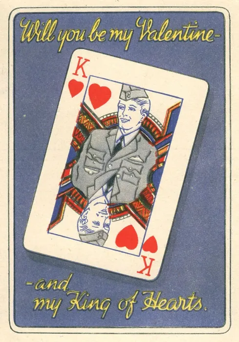 Framed Print : WW2 Valentines Card, King Of Hearts Framed Print : WW2 Valentines Card, King Of Hearts