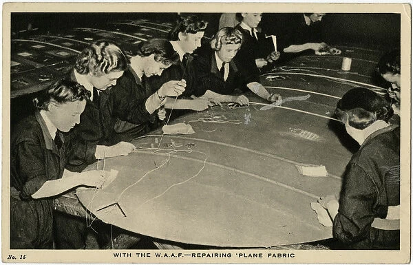 WW2 - With the W. A. A. F. - Repairing plane fabric