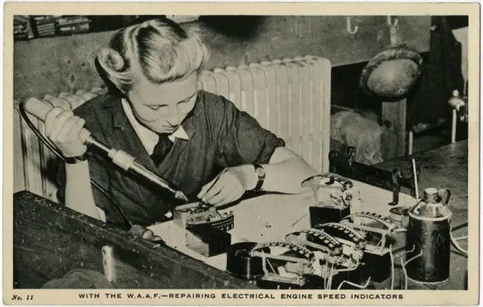 Framed Print : WW2 - With the W. A. A. F. - Repairing Speed Indicators Framed Print : WW2 - With the W. A. A. F. - Repairing Speed Indicators