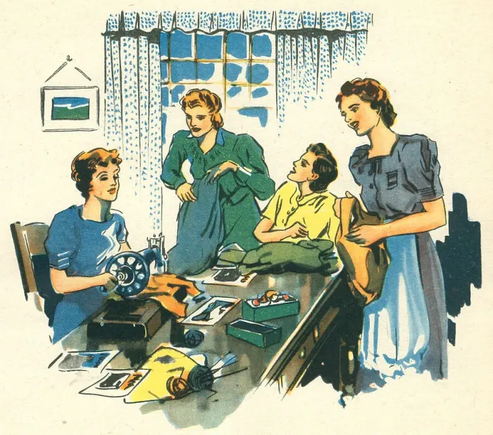Framed Print : WW2 Women Sewing Framed Print : WW2 Women Sewing