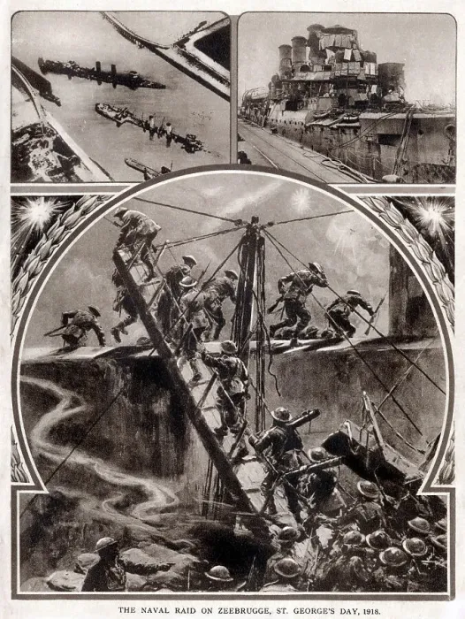 Framed Print : WWI British Naval Raid on Zeebrugge, Belguim Framed Print : WWI British Naval Raid on Zeebrugge, Belguim