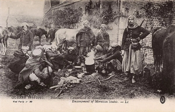 WWI - Camp of Moroccan Spahis (Colonial Cavalry Unit)
