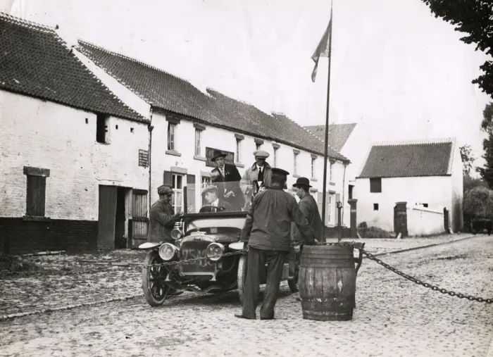 Framed Print : WWI: civilian checkpoint, France Framed Print : WWI: civilian checkpoint, France