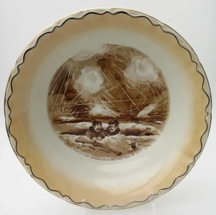 Framed Print : WWI - Cream pottery bowl - Bairnsfatherware Framed Print : WWI - Cream pottery bowl - Bairnsfatherware